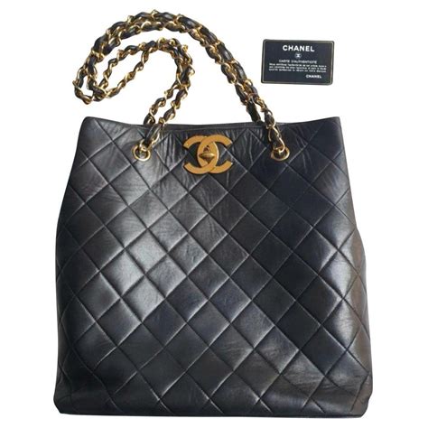 chanel oversized leather chain handbag|authentic chanel tote bag.